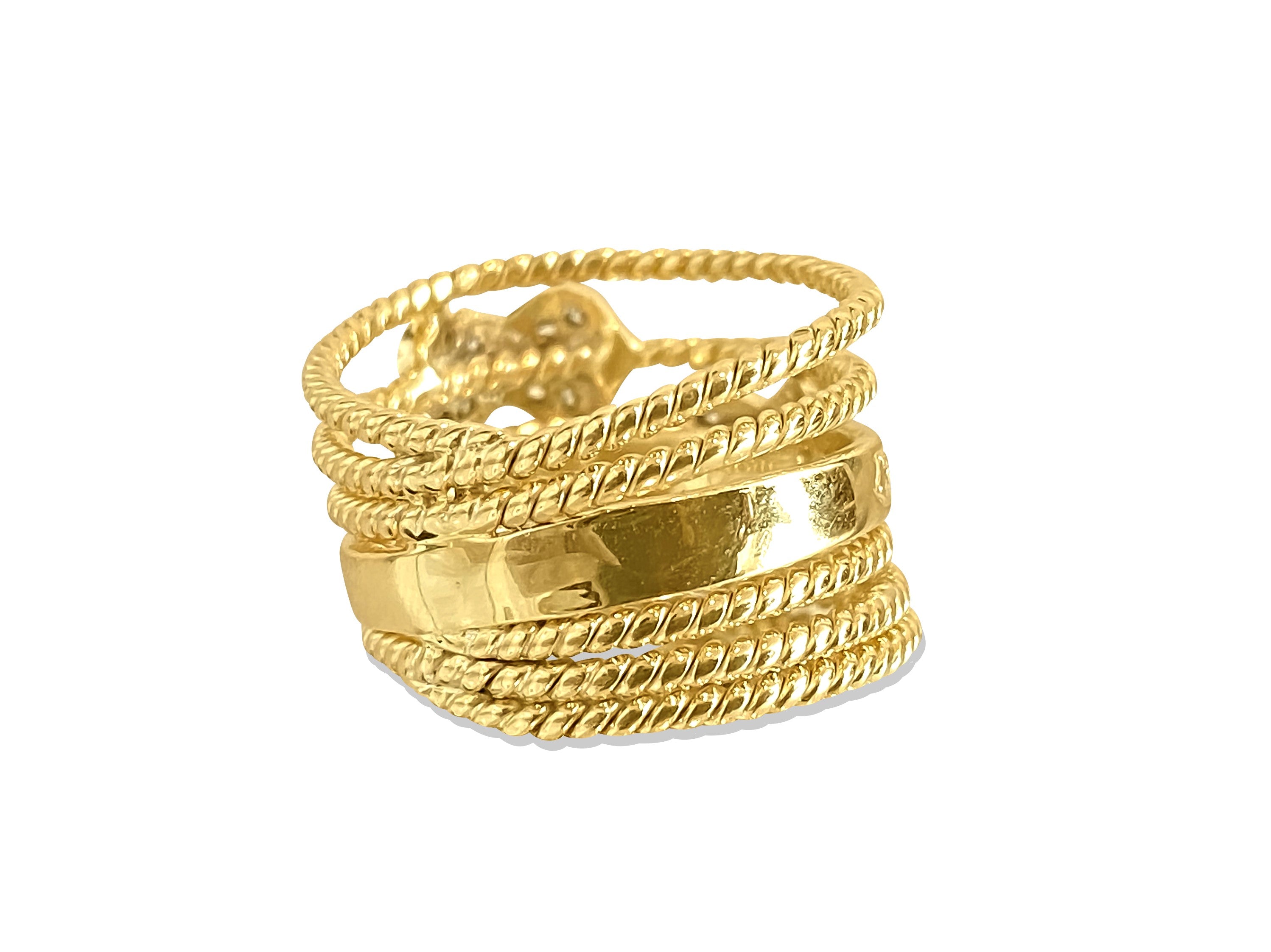 0.50 Carat Diamond Yellow Gold Modern Engagement Band